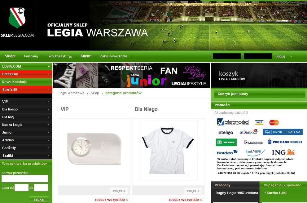 News: Darmowa, weekendowa wysyłka towarów w sklepie Legii