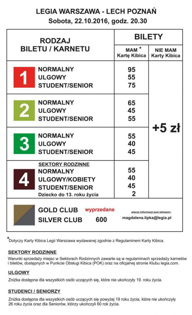 Od środy bilety na mecz z Lechem Poznań