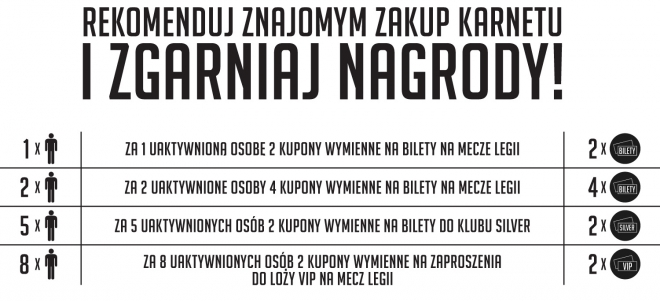 Legia Cię Wzywa - oferta na zakup karnetu na rundę rewanżową