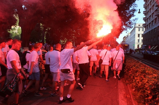 Kibice Legii przemaszerowali na stadion Lazio