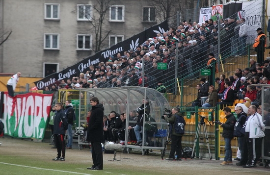 Doping kibiców Legii w Bielsku-Białej